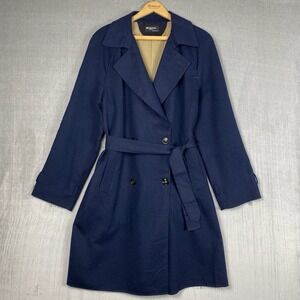 Kiton Napoli Overcoat Mens 50 US 40 Double Breasted Silk Cashmere Lambskin Navy